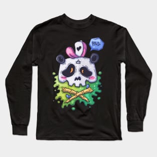 Cool Panda Bear Skully Skull in Rainbow Colors Long Sleeve T-Shirt